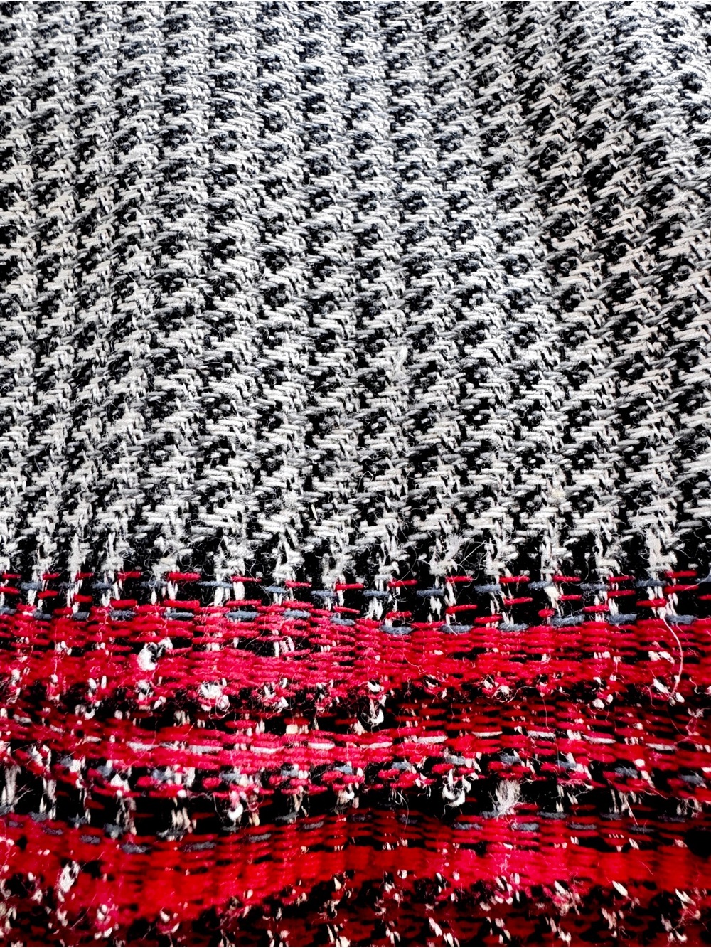 3.5 yards Black & White Houndstooth Fabric Wool blend